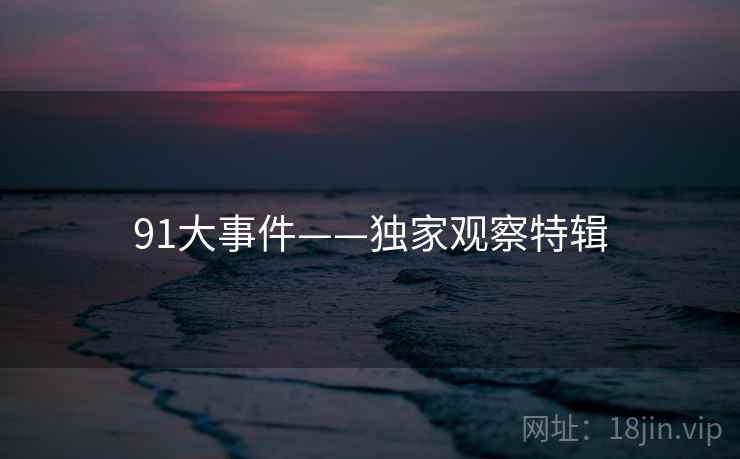 91大事件——独家观察特辑