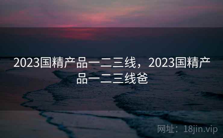 2023国精产品一二三线，2023国精产品一二三线爸